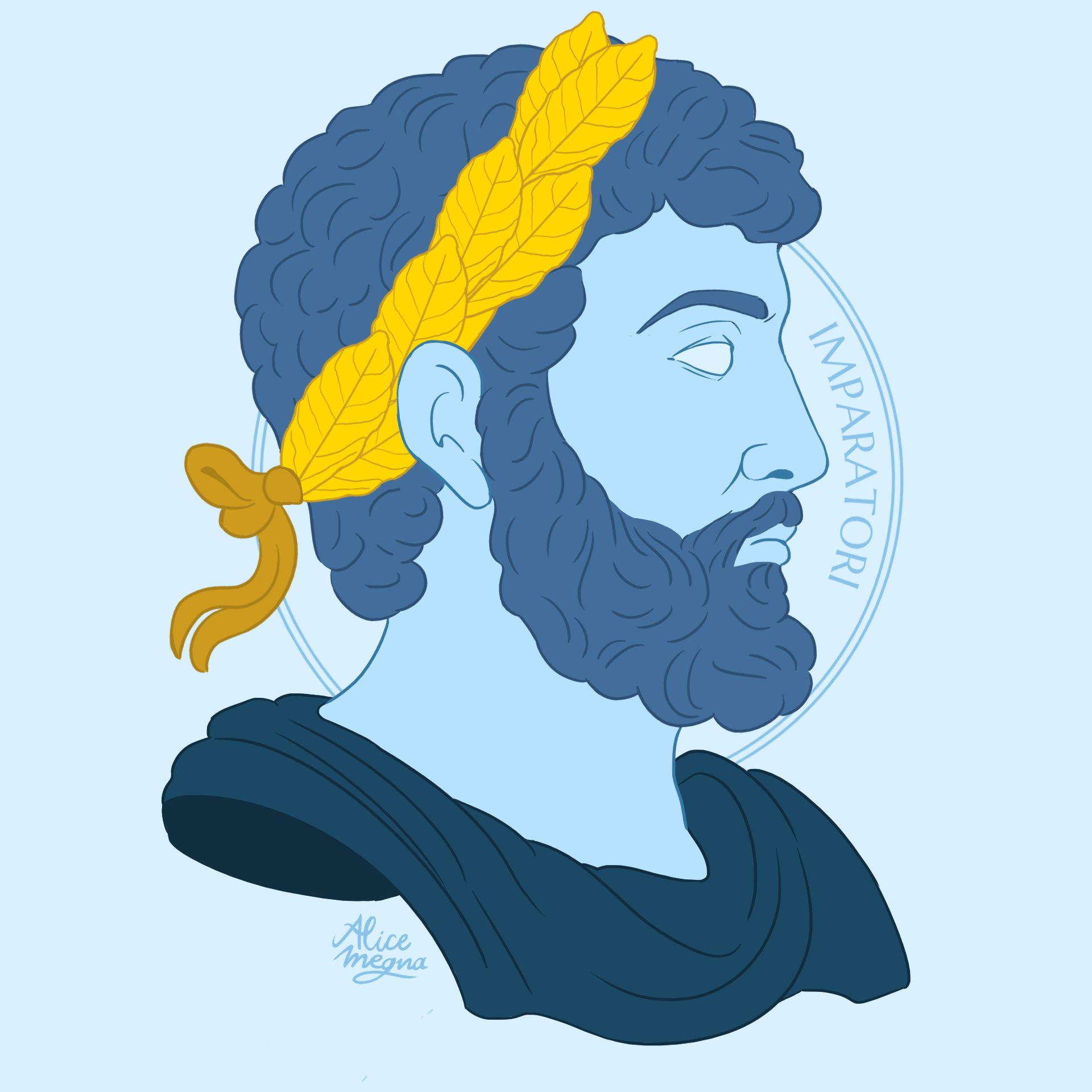 Illustrazione di Marco Aurelio realizzata per Res Mentis